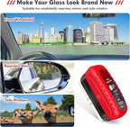 Automotive Oil Film Cleaning Brush, Car Glass Oil Film Cleaner, Anti-Rain Fog Car Glass Cleaner, Car Windshield Cleaner for Improved Clarity and Visibility (1, Red)