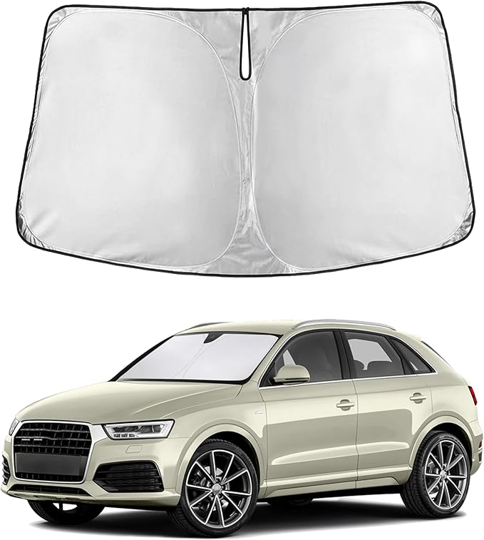 Windshield Sunshade Compatible for Audi Q3 2013-2016 2017 2018, Sun Visor for Front Windshield & Window Sun Shade Cover, UV Heat Blocker & Protector, Car Accessories