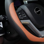 Microfiber Leather Steering Wheel Covers Universal 15 inch (Brown