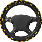 Sunflower Car Steering Wheel Cover - Sunflower Steering Wheel Cover Anti-Slip Breathable 15 Inch Universal 2 Pcs Car Interior Cup Holder Pad for Men Women