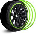 Automotive Alloy Wheel Rim Protector - Covering The Entire Rim of The Wheel hub - Strips for Curb Rash Prevention - Set of 4 Rim Protector Easy to Install(19'',Green)