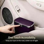 Car Trash Can with Lid - Leakproof Mini Garbage Bin for Door or Seatback,Premium ABS Auto Organizer,Space-Saving Car Garbage Can for Commuters,Families and Pet Owners,Fit for SUV,Sedan,Truck (Purple)