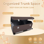 Car Trunk Organizer for SUV Car Trunk Storage Organizer with Lid and Sturdy Handle Collapsible Trunk Organizer for Truck, Sedan, Van (Brown, 27.1 x 11.4 x 12.2in)