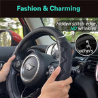 Small Size Steering Wheel Cover Great Grip with 3D Honeycomb Anti-Slip Design, 14 Inch (All Black)