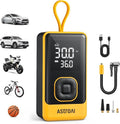 L7 Air Tire Inflator Portable Air Compressor, 150PSI Electric Cordless Car Pump with Digital Gauge, Fast 1-Min Inflation, Auto Shutoff, LED Light for Car, SUV, Motorcycle & Bike Tires, Yellow