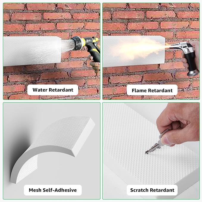 Garage Wall Protector, 2 Pack Thick EVA Foam Bumper for Car Doors,Waterproof & Fireproof Wall Guard,Protect Garage Walls from Scratches,Dents,Vehicle Damage (White, 11.8"x3.9"x1.2")