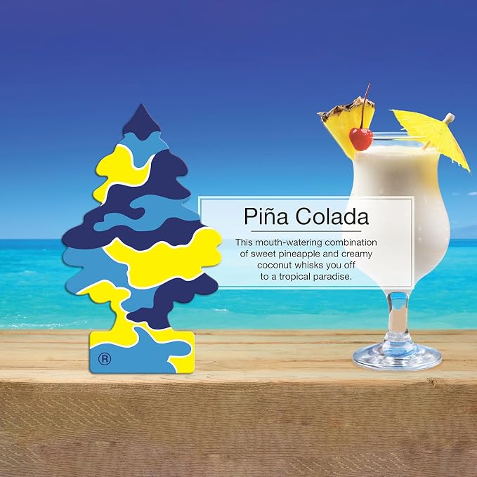 Car Air Freshener | Hanging Paper Tree for Home or Car | Pina Colada Scent | Pack of 6