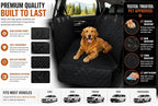 Dog Car Seat Cover for Back Seat - 100% Waterproof Hammock with Side Flaps, Non-Slip Pet Seat Protector, Scratch Resistant Heavy Duty Oxford Fabric, Fits Cars, Trucks & SUVs