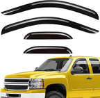 Extra Durable Window Deflectors Tape-On Window Visors Rain Guards Fit for Chevrolet (Chevy) Silverado 1500 2007-2013 Extended Cab,Sun Visors,Wind Vent for Shades, Exterior Car Accessories- 4pcs.AG0014