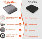 Car Seat Cushion, Comfort Memory Foam Car Cushions for Driving - Sciatica & Lower Back Pain Relief, Driver Seat Pillow for Auto, Office Chair, Wheelchair - Dark Grey