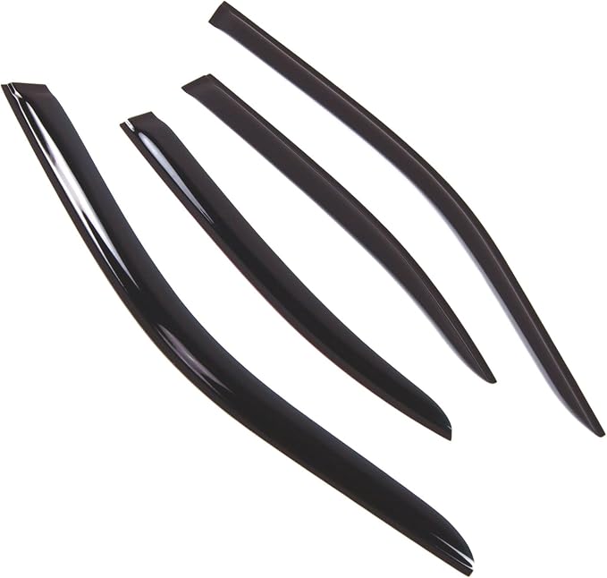WD2-694 Dark Smoke 4 Pcs Set Window Visor (Outside Mount) Deflector Rain Guard Compatible with 1999-2002 Infiniti G20