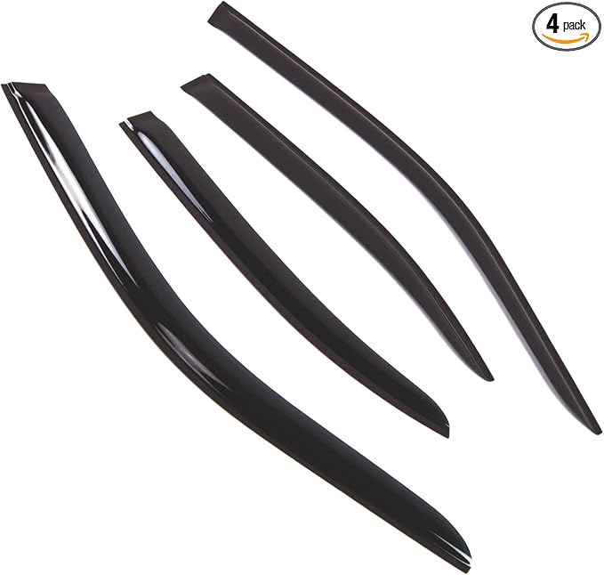 Outside Mount Window Vent Visors Rain Guards Compatible with Infiniti G20 1999-2002 | Side Window Wind Deflectors Rain Shields | Smoke Tinted, 4 Pcs Set, DGWV-694