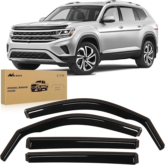 in-Channel Vent Window Visors for Volkswagen (VW) Atlas 2018–2025, Not for Atlas Cross Sport, Original Rain Guards, Window Deflectors, 4PCS
