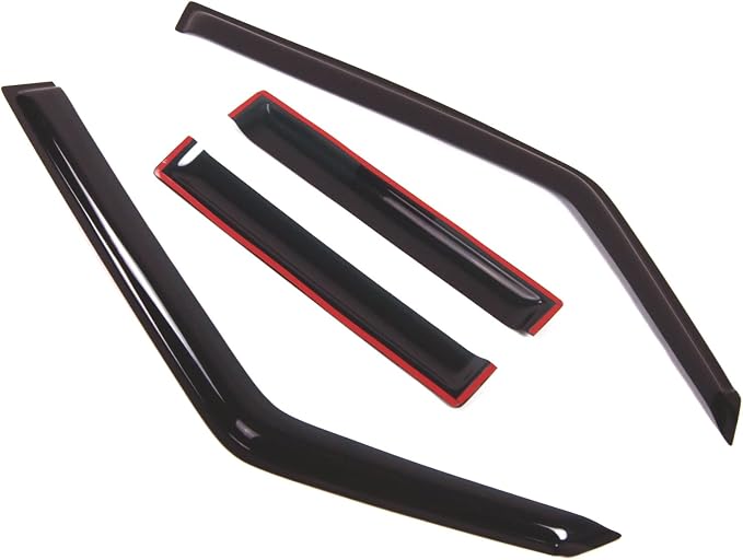 Outside Mount Window Vent Visors Rain Guards Compatible with Mitsubishi Montero 1992-2000 | Side Window Wind Deflectors Rain Shields | Smoke Tinted, 4 Pcs Set, DGWV-326