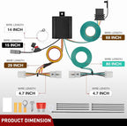 4 Pin Trailer Wiring Harness Kit 56267 Vehicle Standard 4 Way Connector Custom for 2015 2016 2017 2018 2019 2020 2021 2022 2023 2024 Nissan Murano Simple Fit Tow Hitch Harness