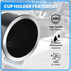 2 Piece Black Sofa Cup Holder Plastic for 2.83" to 3.7" Cups Base | Cupholder Insert for Car, Universal Drop In Cup Holder for Sofa Boat RV Couch Golf Pontoon Cart Truck Poker Table