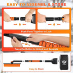 45.7" Extendable Snow Brush and Larger Ice Scrapers for Car Windshield, Scratch-Free Snow Brush with 360° Pivoting Head & Non-Slip Foam Grip, Ice Removal Tool for Car, SUV, Trucks