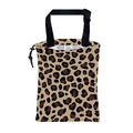 Car Trash Bag Abstract Brown Leopard Leak-Proof Car Garbage Bag with Drawstring Foldable Canvas Trash Bin with Adjustable Buckle for Car Accessories, Travelling, Camping