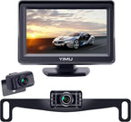 Backup Camera System with License Plate Backup Reverse Camera, Easy Installation, Plug & Play, DIY Guide Lines, 150° Wide Angle, Night Vision, IP69K Waterproof, Optional Dual Bracket K4302