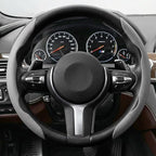 2PCS/Set Car Steering Wheel Cover, Leather Segmented Anti-Slip Automotive Wheel Protector, Soft Breathable Vehicle Steering Protection Covers, Universal Interior Accessories (Gray)