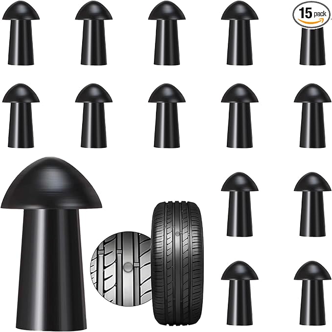 Replacement Mushroom Plugs for Tubeless Tire Puncture Repair Kit,for Cars,Trucks,Motorcycles,ATVs and Tractors(15 Plugs)
