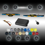 New Features Forward and Reverse Parking sensors, Option to Measure Distance in inches, bidirectional Display Option, and Customizable Digital Direction（Black）