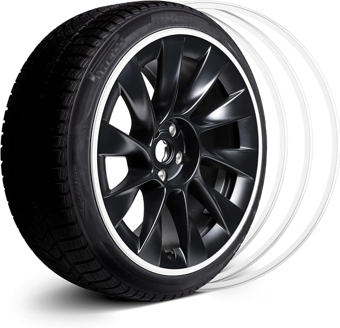 Automotive Alloy Wheel Rim Protector - Covering The Entire Rim of The Wheel hub - Strips for Curb Rash Prevention - Set of 4 Rim Protector Easy to Install(18'',White)