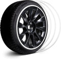 Automotive Alloy Wheel Protector - Entire Rim Cover - Curb Rash Prevention - Set of 4 Easy to Install (20'', White)