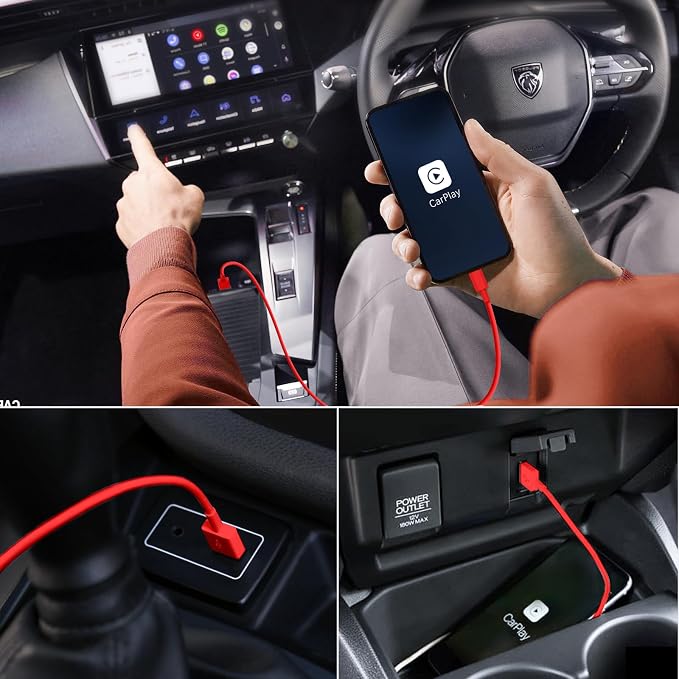 2Pack 3ft Car Carplay Cable for Apple iPhone 17 Pro Max/17 Air/16 Pro/15 Plus/15, USB A to USB C Carplay Charger Cord, iPad Pro 12.9/11,10th, Air 5th/ 4th,iPad mini 6th Gen Car Charging Cable 3 Feet