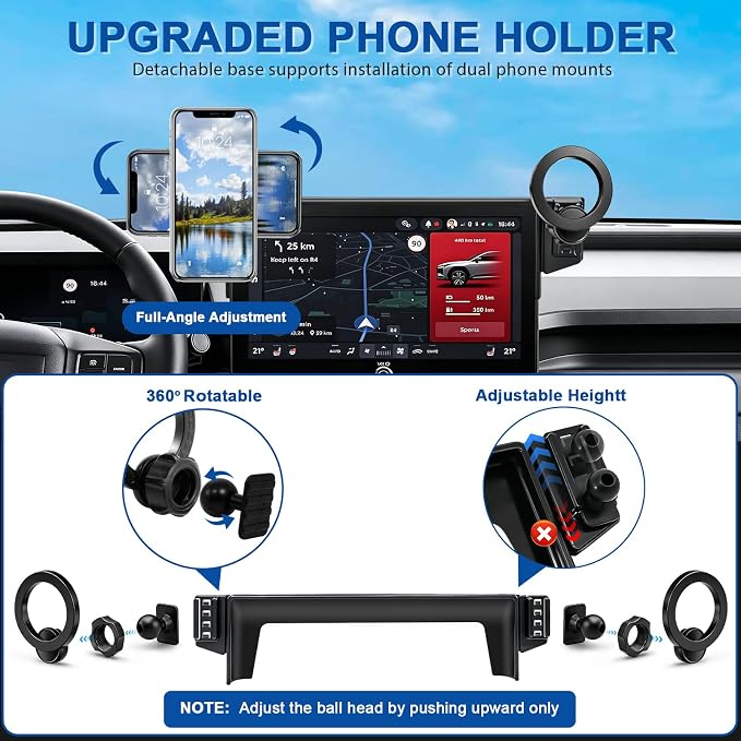MagSafe Dual-End Car Phone Holder for Toyota RAV4 2026 Accessories | 12.9-Inch Screen Fixed Clip, 2026 RAV4 Cell Phone Holder, 360° Hands-Free Strong Magnetic Phone Mount, Not Block Air Vent