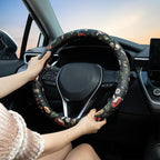 Mushroom Steering Wheel Cover Auto Leather Steering Wheel Protector, Anti-Slip, Breathable, Absorbing Sweat, Universal Mushroom Car Accessories 14.5–15 inch,Fit for Most Car, Trucks, SUV