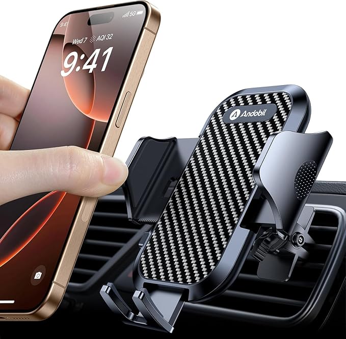 2026 Upgraded Car Phone Holder Mount, Military-Grade Phone Holders for Your Car Vent Ultra-Stable Metal Clip Universal 360° Cell Phone Car Mount for iPhone 17 Pro Max 16/15/14/13/12/ Samsung