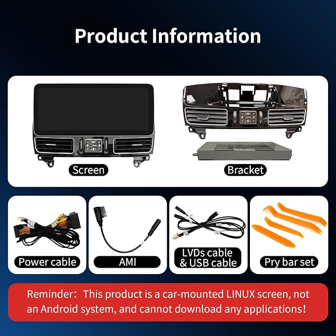 Wireless CarPlay/Android Auto 12.3 Inch Touchscreen for Mercedes Benz ML GL W166 X166 (2012-2015) with NTG4.5/4.7 System, Car Radio Receiver, Multimedia, Bluetooth, Car Stereo