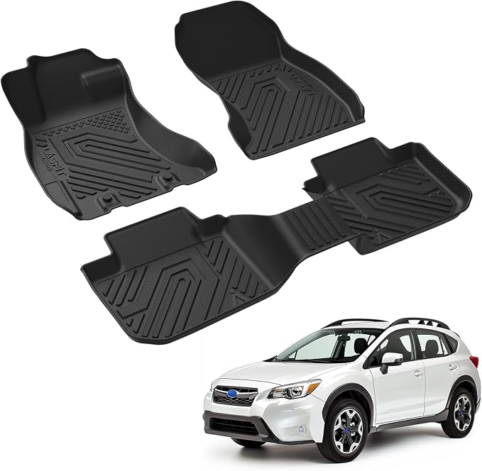 Floor Mats for Subaru Crosstrek 2016-2017/XV Crosstrek 2013-2015/Impreza 2012-2016/WRX 2015-2021,Custom Fit TPE All Weather Floor Liners 1st & 2nd Row for Subaru Car Mats, Black