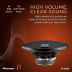 D-Series TS-D65C 6.5” 2-Way Speakers (Pair) – 270W Max, Crisp Highs + Clear Vocals, Ideal Factory Upgrade, Add an Amplifier for Even Better Performance