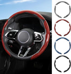 Universal Steering Wheel Cover,Carbon Fiber,3pcs Set(red) | Clip-On Segmented Fit;Carbon Fiber Look;Fits Most 14-16 in Round or D-Shaped Wheels;Easy Wipe Clean;Non Slip;4 Colors