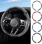 Universal Steering Wheel Cover,Carbon Fiber,3pcs Set(silver) | Clip-On Segmented Fit;Carbon Fiber Look;Fits Most 14-16 in Round or D-Shaped Wheels;Easy Wipe Clean;Non Slip;4 Colors