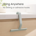 JustHang Shower Squeegee for Glass Doors, All-One-Piece Award-Winning Silicone Squeegee with Built-in Hook for Bathroom, Window, Mirror, Tile Wall,Car, Streak-Free Cleaner,10-Inch Sage Green