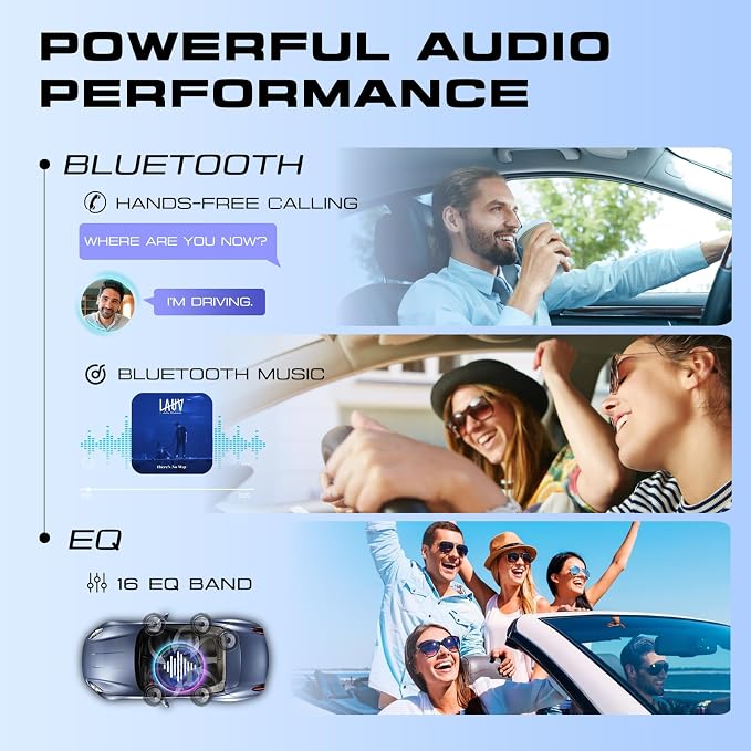 Single Din Car Stereo with 9 Inch IPS Touch Screen, Wireless CarPlay & Android Auto, Bluetooth, FM/AM/RDS Radio, Online Video, Mirror Link,EQ,SWC,USB,Backup Camera & RGB Button Lights