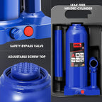 6 Tons / 12000 lbs Lifting Automotive Welded Hydraulic Bottle Jack for Car SUV Pickup Truck, Auto Repair, with Manual Handle & Carrying Storage Case, Blue