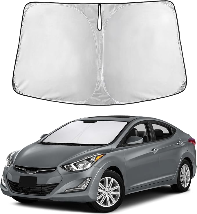 Windshield Sunshade Compatible for Hyundai Elantra 2011-2014 2015 2016, Sun Visor for Front Windshield & Window Sun Shade Cover, UV Heat Blocker & Protector, Car Accessories