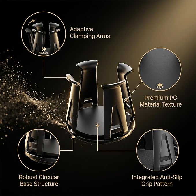 Car Cup Holder Inserts - 2 Pcs Adaptive Clarmping Arm Anti-Spill Stable Drink Holder for Most Vehicles