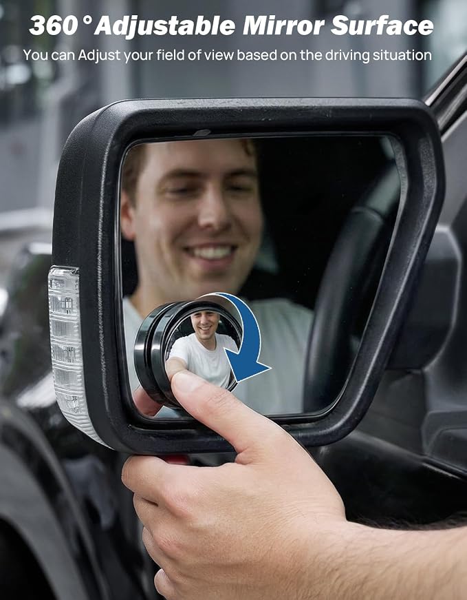 Blind Spot Mirror 2 Pack HD Frame Convex Glass for Wide Angle View and Safer Lane Changing Compatible with Cars SUVs Trucks RVs Easy Stick On & Long Lasting Durability