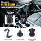 Car Phone Mount with Cup Holder Expander - Upgraded Anti-Shake 2-in-1 Cup Phone Holder for SUVS Trucks with Adjustable Aluminium Alloy Long Neck, fit for iPhone Samsung Galaxy (Black)