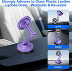All-Metal Alloy Long Arm Magnetic Suction Cup Car Phone Mount(Purple) | Strong Powerful Magnetic Heavy-Duty Windshield Dash 360° Mechanical Rotation Cell Mobile Phone Vehicle Bracket for All Cars