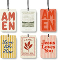 Christian Car Air Freshener 6 Pcs Coconut Scented, Inspirational Religious Scripture Bible Car Accessories Mirror Decor for Women, Christian Hanging Air Freshener for Cars Closet Drawer Books