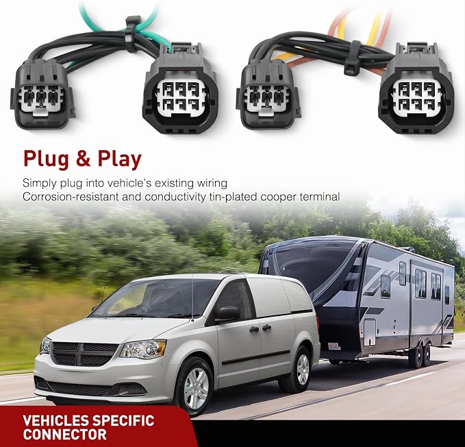 4 Pin Trailer Wiring Harness Kit 56331 for 2011 2012 2013 2014 2015 2016 2017 2018 2019 2020 Dodge Grand Caravan Chrysler Town & Country Ram C/V Simple Fit Tow Hitch
