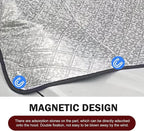 Shakas Windshield Trough Protection Cover, Dust and Leaf Resistant Cover, 66.9" x 17.7" Perfect Coverage Front Window Cover with Elastic Band and Adsorption Block, for Most Cars Trucks (Silver)