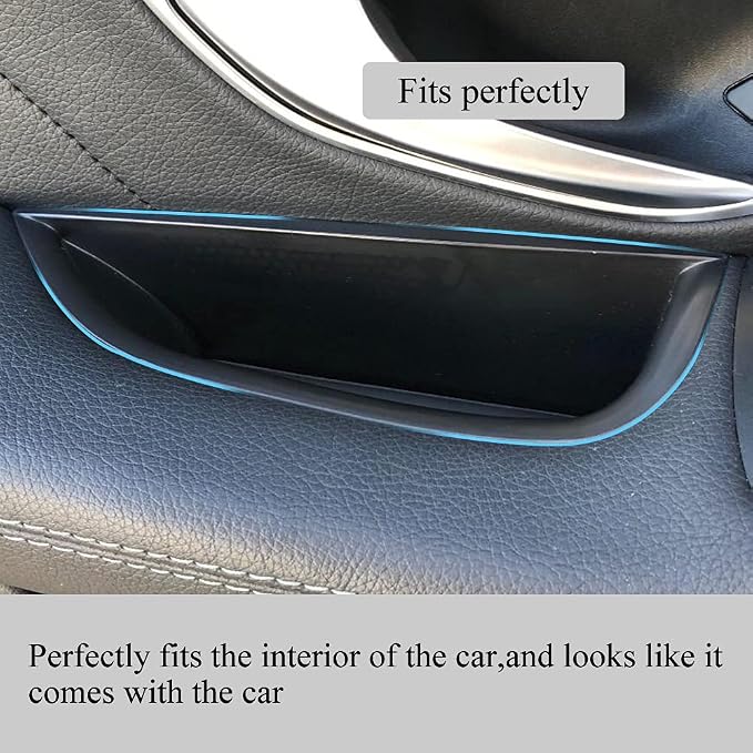 Front Row Door Side Organizer Compatible with Mercedes Benz GLC GLC250 GLC300 GLC350 GLC43 AMG C-Class Sedan C300 C450 C63 AMG W205 2015-2022 Armrest Phone Container Storage Box Handle Pocket