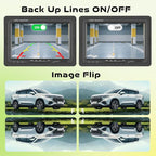 7" 2-Channel Truck Backup Camera Monitor kit No Lag Waterproof Induction Night Vision Reverse Camera + IPS Screen Rear View Monitor Vehicle Parking System for RV Bus Trailer Truck (49ft Video Cable)